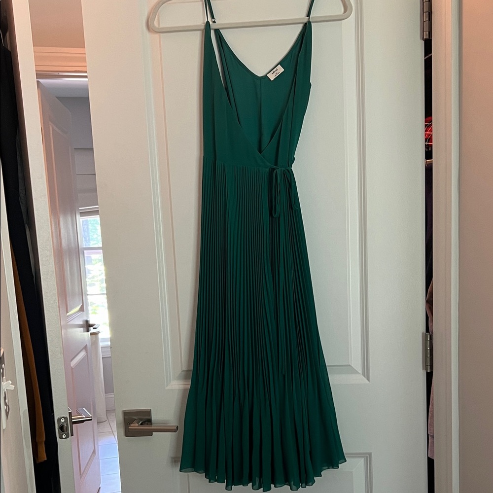Wilfred Teal Backless Pleated Dress